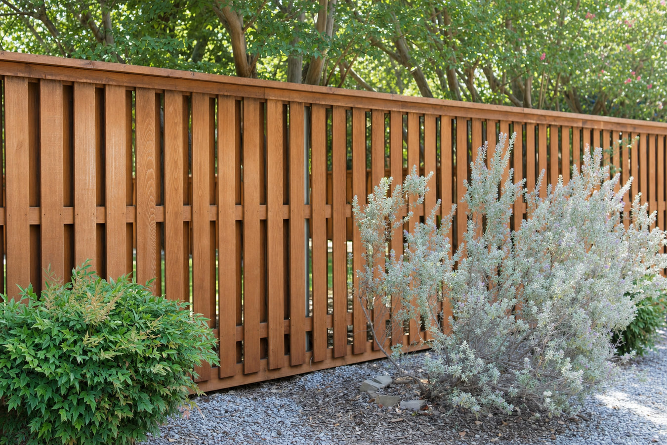 Wood fence installation
